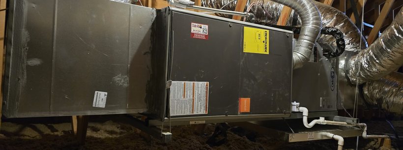 Air handler and ductwork installed in an Arizona attic